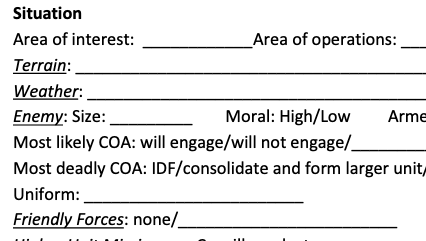 OPORD Shell + Missions