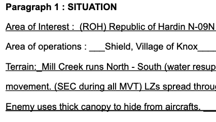 Filled OPORD Shell - Waterboy