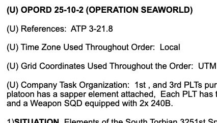 OPORD - Operation SeaWorld