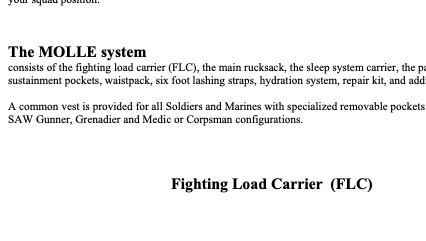MOLLE II Care And Use