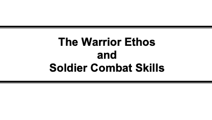 The Warrior Ethos And Soldier Combat Skills TC 3-21.75
